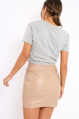 Grey Bonjour Slogan T-shirt - Elisabeth