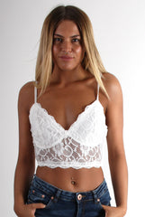 Bonnie White Lace Bralet