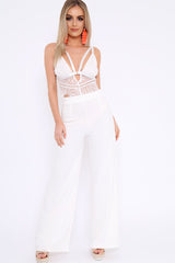 White Lace Clasp Front Bralet - Alline
