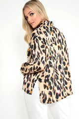 Leopard Print Buttoned Up Blouse - Acsa