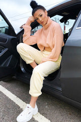 Pink Rib Knit Roll Neck Jumper - Brinna