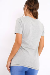 Grey Tshirt with Gold Skull Print - Brook