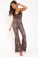 LeopardPrint Flared Trousers - Brooke