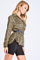 Long sleeve leopard print blouse - Aashna