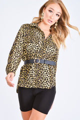 Long sleeve leopard print blouse - Aashna