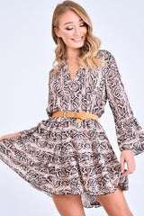 Tan Faux Suede Western Buckle Belt - Rayhana