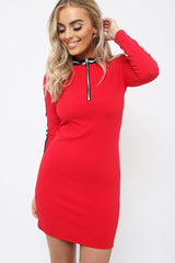 Red bodycon dress with stripe detail - Bryonna
