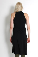 Mariah Black Ribbed Split Side Top