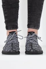 Saint Black And White Textured Trainers