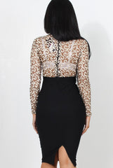 Neriah Black And White High Neck Dress