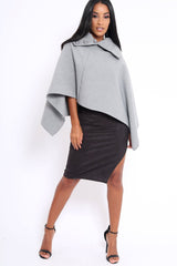Grey Funnel Collar Poncho - Caiden