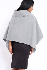Grey Funnel Collar Poncho - Caiden