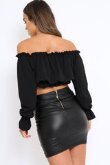 Black Key Hole Bust Crop Top - Caitie