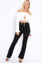 White Key Hole Bust Crop Top - Caitie