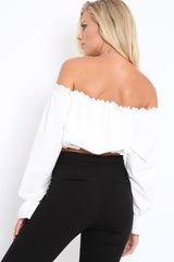White Key Hole Bust Crop Top - Caitie