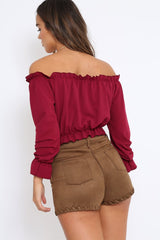 Wine Key Hole Bust Crop Top - Caitie