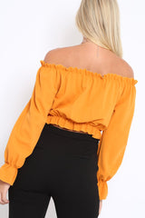 Mustard Key Hole Bust Crop Top - Caitie