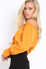 Mustard Key Hole Bust Crop Top - Caitie