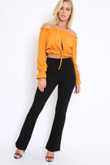 Mustard Key Hole Bust Crop Top - Caitie