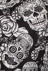 Black & White Halloween Sugar Skull Swing Dress - Calavera