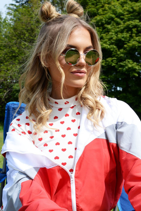 Grey Round Nose Bridge 90's Sunglasses - Calyn