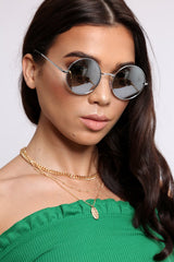 Grey Round Nose Bridge 90's Sunglasses - Calyn