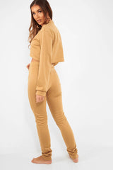 Camel Cut Out Loungewear Set - Adaia