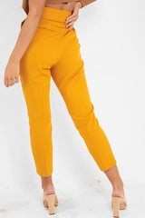 Mustard Belted Tapered Peg Trousers - Jessika