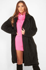 Black Faux Fur Teddy Coat - Reegan