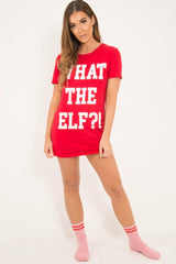 Red What the Elf Christmas T-shirt - Ellie