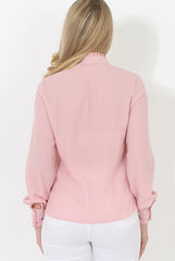 Pink Frill Front Blouse - Camille
