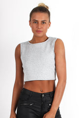 Cami Grey Crop Top