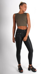Cami Khaki Crop Top