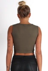 Cami Khaki Crop Top
