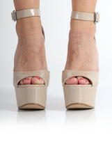 Camila Nude Peep Toe Heels