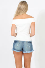 Mid Blue Denim Shorts - Camilla