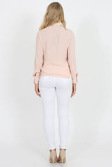 Nude Frill Front Blouse - Camille
