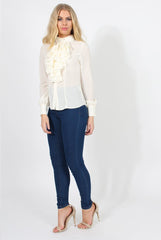 Cream Frill Front Blouse - Camille
