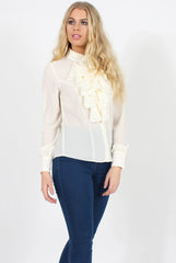Cream Frill Front Blouse - Camille