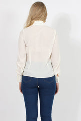 Cream Frill Front Blouse - Camille
