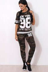 Rien Dark Camouflage Two Piece Set