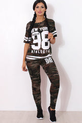 Rien Dark Camouflage Two Piece Set