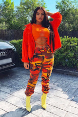 Orange Slashed Crop Top - Kaiya