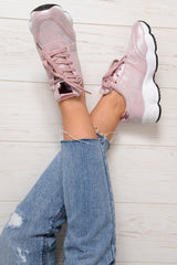 Pink Camo Lace Up Trainers - Adisa