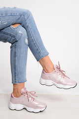 Pink Camo Lace Up Trainers - Adisa