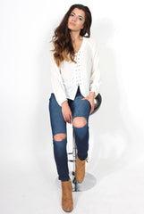 Caprice Navy High Waisted Jeans