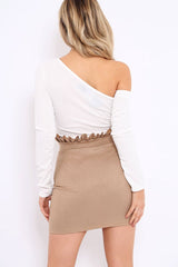 White Asymmetric Bodysuit - Carlina