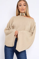 Stone Cropped Batwing Jumper - Carmin