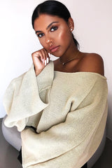 Stone Cropped Batwing Jumper - Carmin