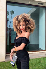 Black Crepe Ruffle Tie Front Bardot Bodysuit - Trixie